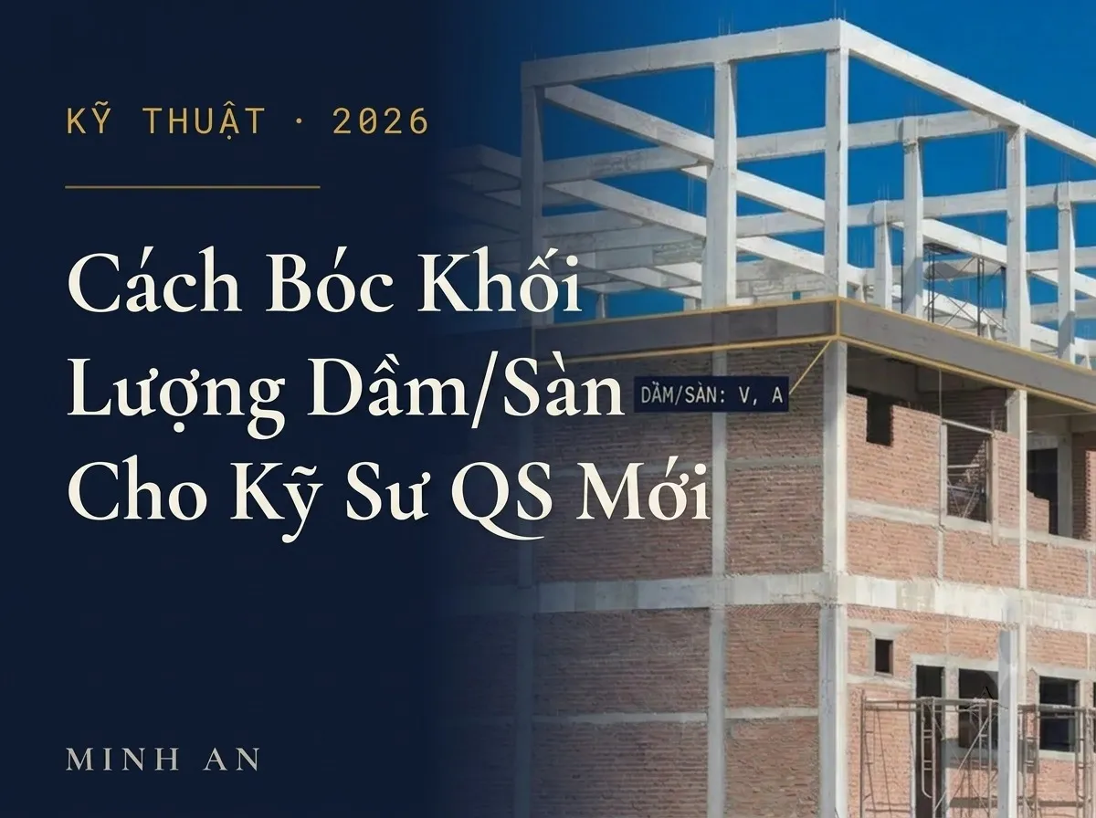 Cách Bóc Khối Lượng Dầm/Sàn Cho Kỹ Sư QS Mới (Có Công Thức, Tiêu Chuẩn)