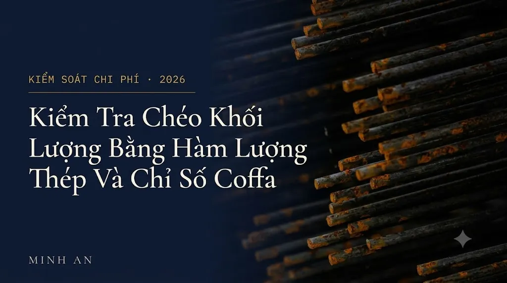 Cận cảnh bó thép thanh xây dựng, minh họa bài kiểm tra chéo khối lượng bằng hàm lượng thép