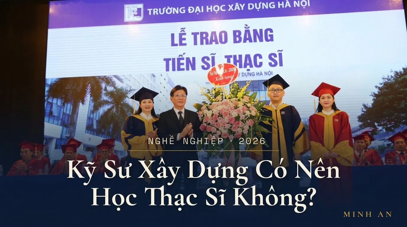 Lễ trao bằng Thạc sĩ ngành xây dựng, các tân thạc sĩ mặc áo tốt nghiệp tại Trường Đại học Xây dựng Hà Nội